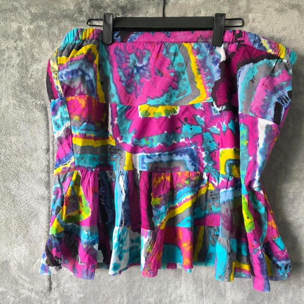 NY Collection Tie Dye Tiered Mini Skirt Size L